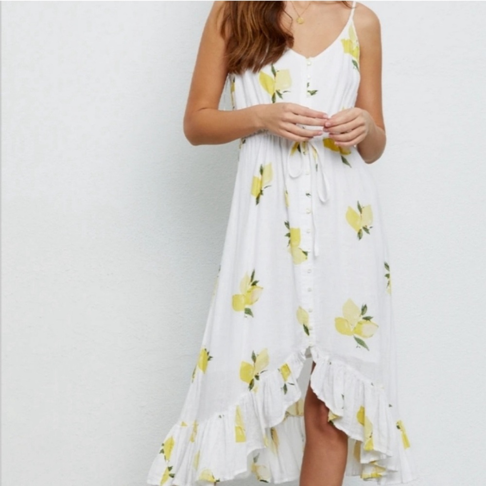 RAILS Frida-Cintronnade White Lemons Dress Size M